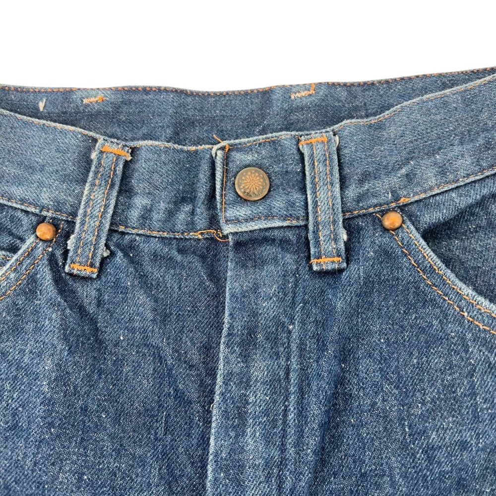 Vintage Big Yank High Waisted Flare Leg Jeans Dark Wash Denim 26x29.5in Western - Picture 5 of 12
